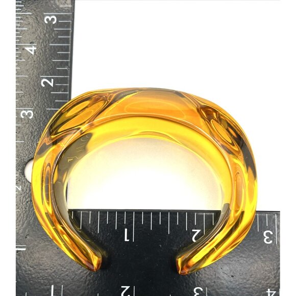 Baccarat France Crystal OCEANE PARMA GRANDE Wave Modernist Cuff Bracelet Gold - Picture 11 of 12